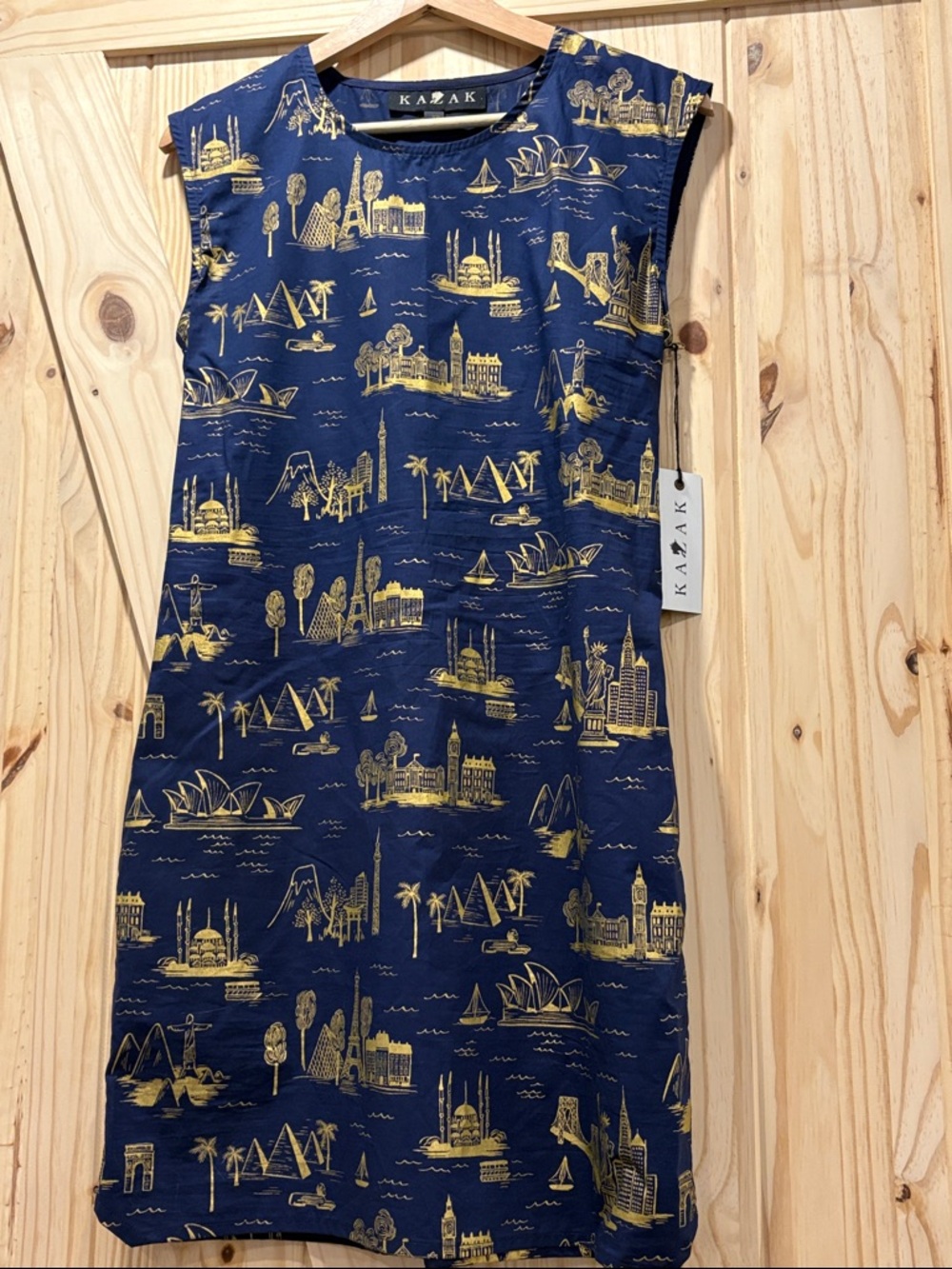 Kazak Navy & Metallic Gold Dress
